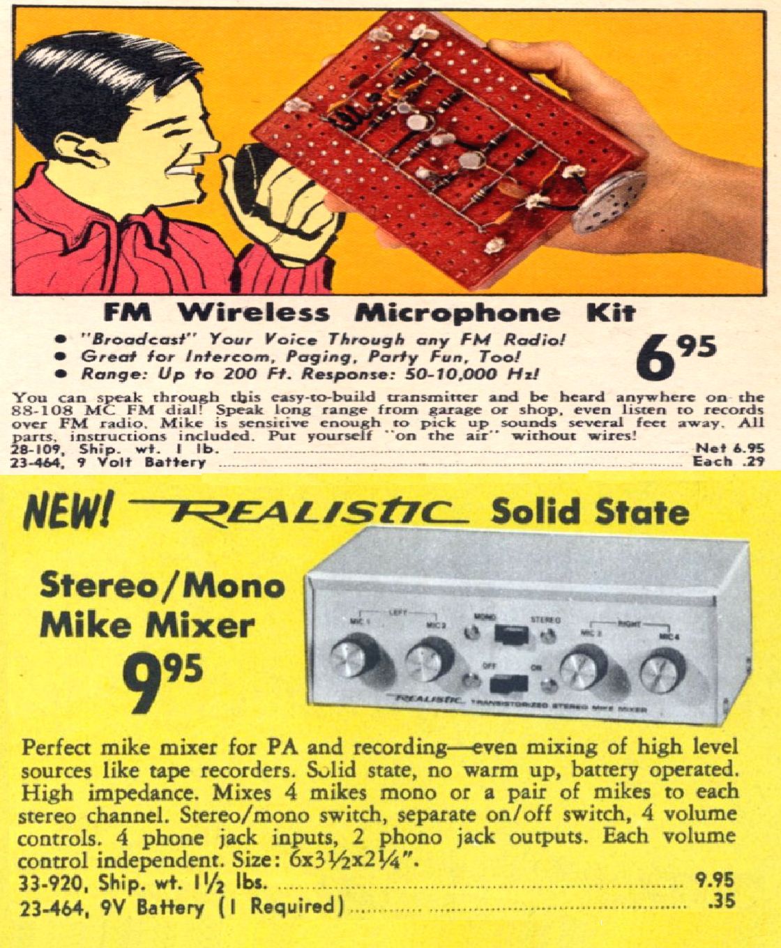 RS FM Wireless and Mic Mixer 69-70