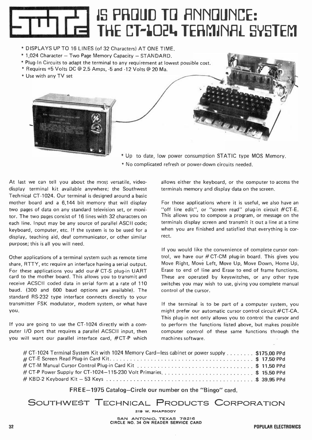 CT1024 Computer Terminal 1975