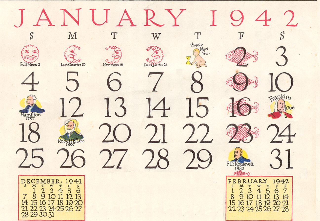 January Calendar Only 42-BB