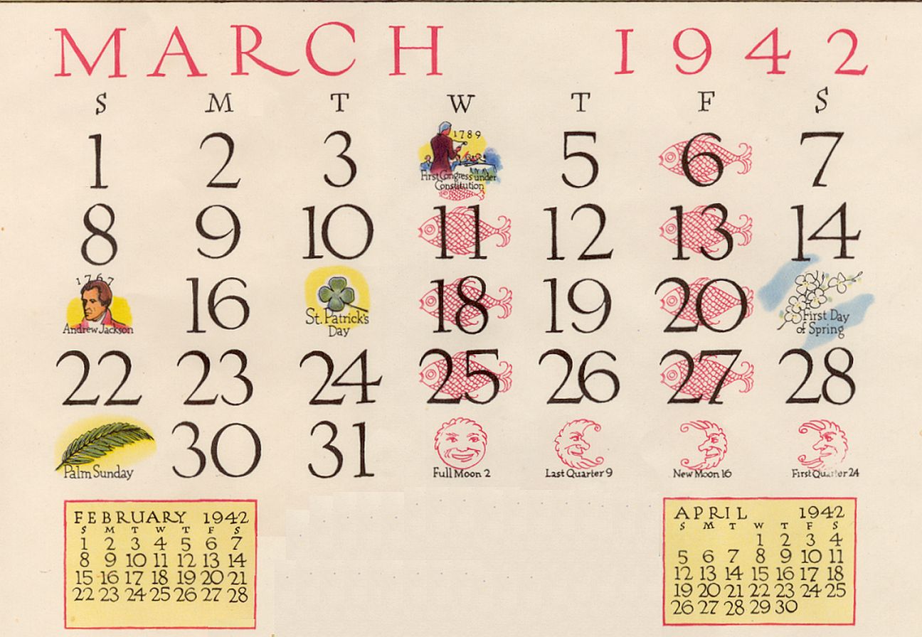 March Calendar Only 42-BB