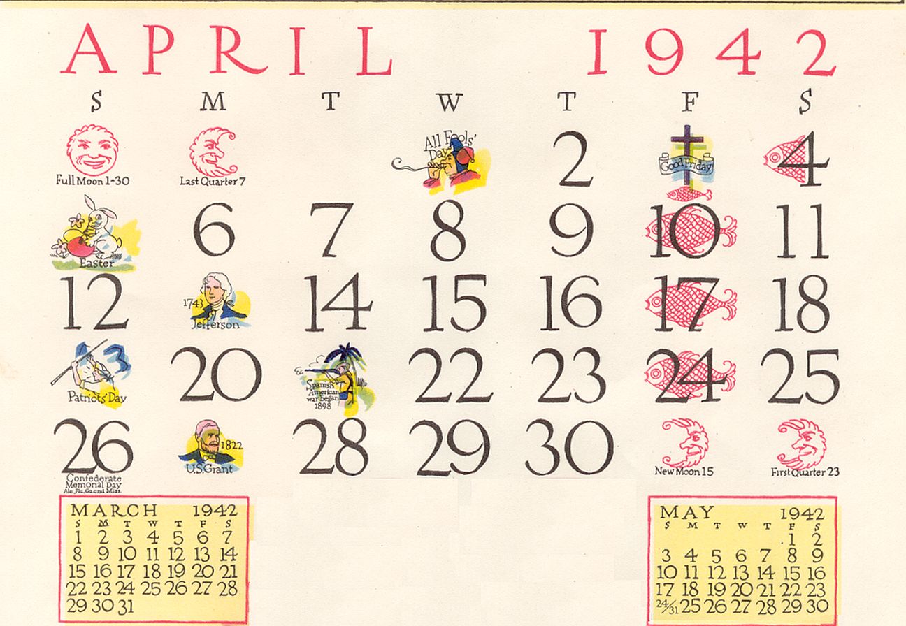 April Calendar Only 42-BB