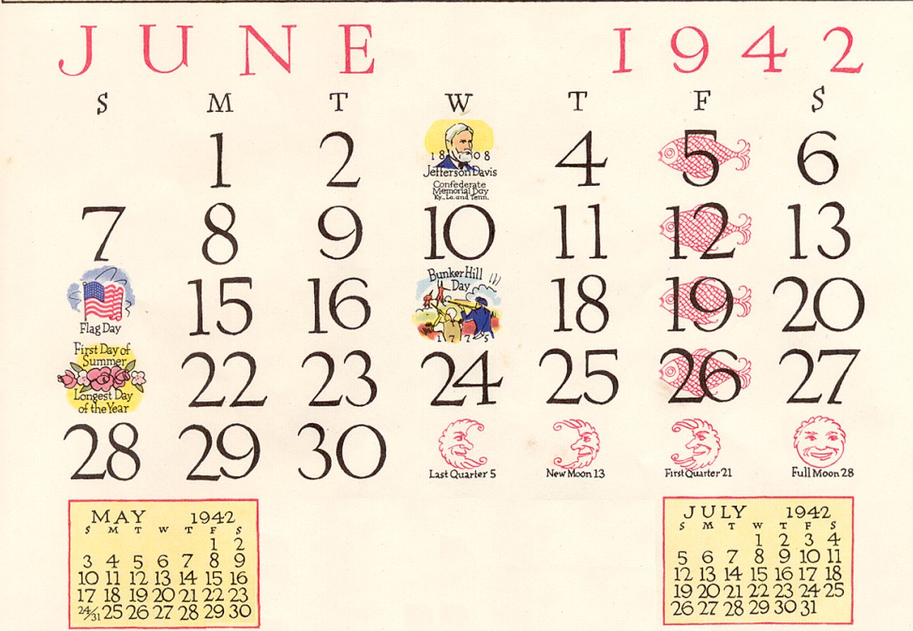 June Calendar Only 42-BB