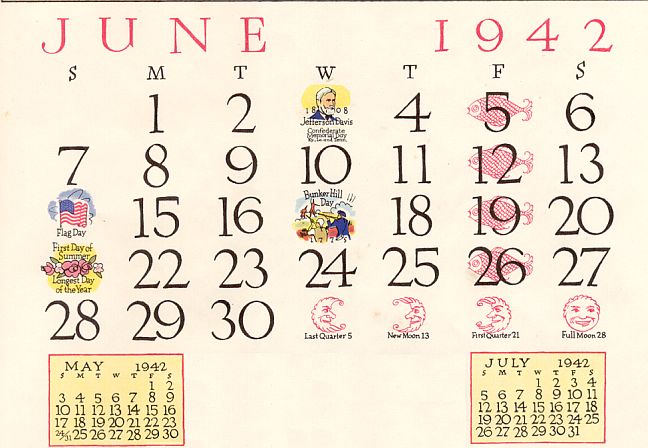 June Calendar Only 42-AA