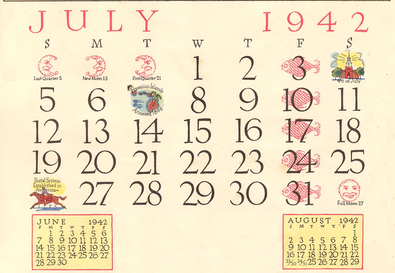July Calendar Only 42-BB