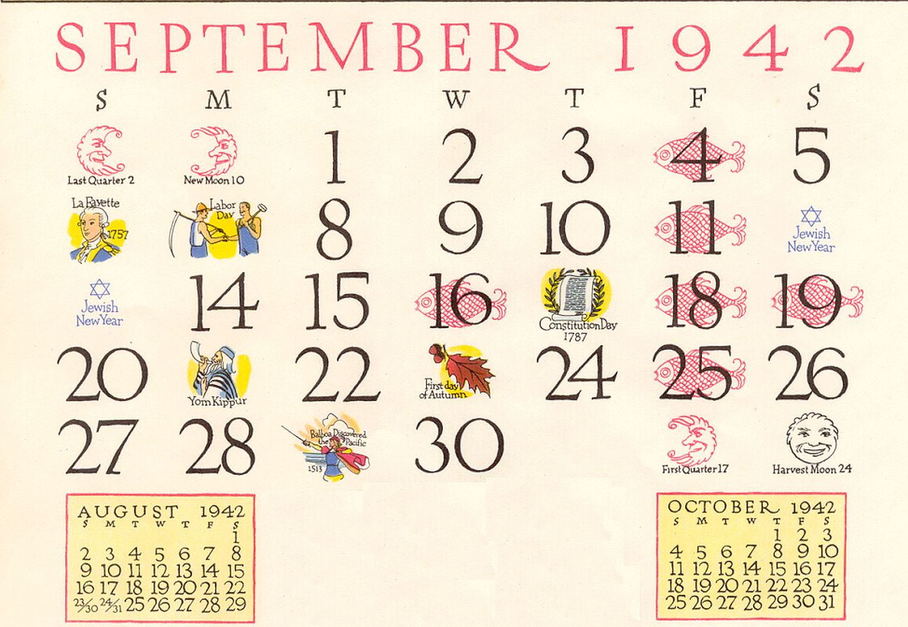 September Calendar Only 42-BB