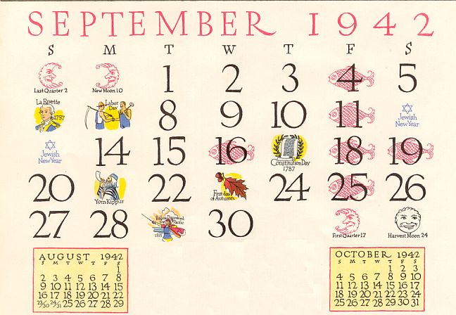 September Calendar Only 42-AA