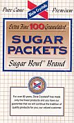 Side of Sugar Packets Box