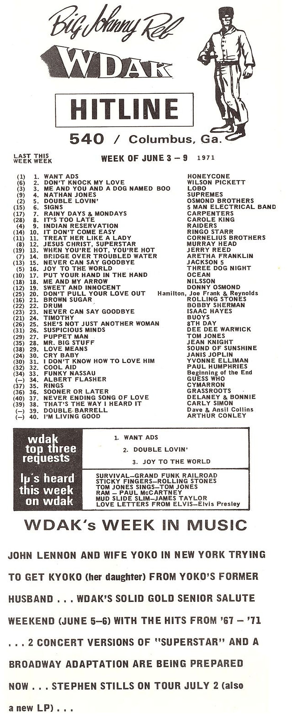 WDAK AM-540 Top 40 June 3rd 1971