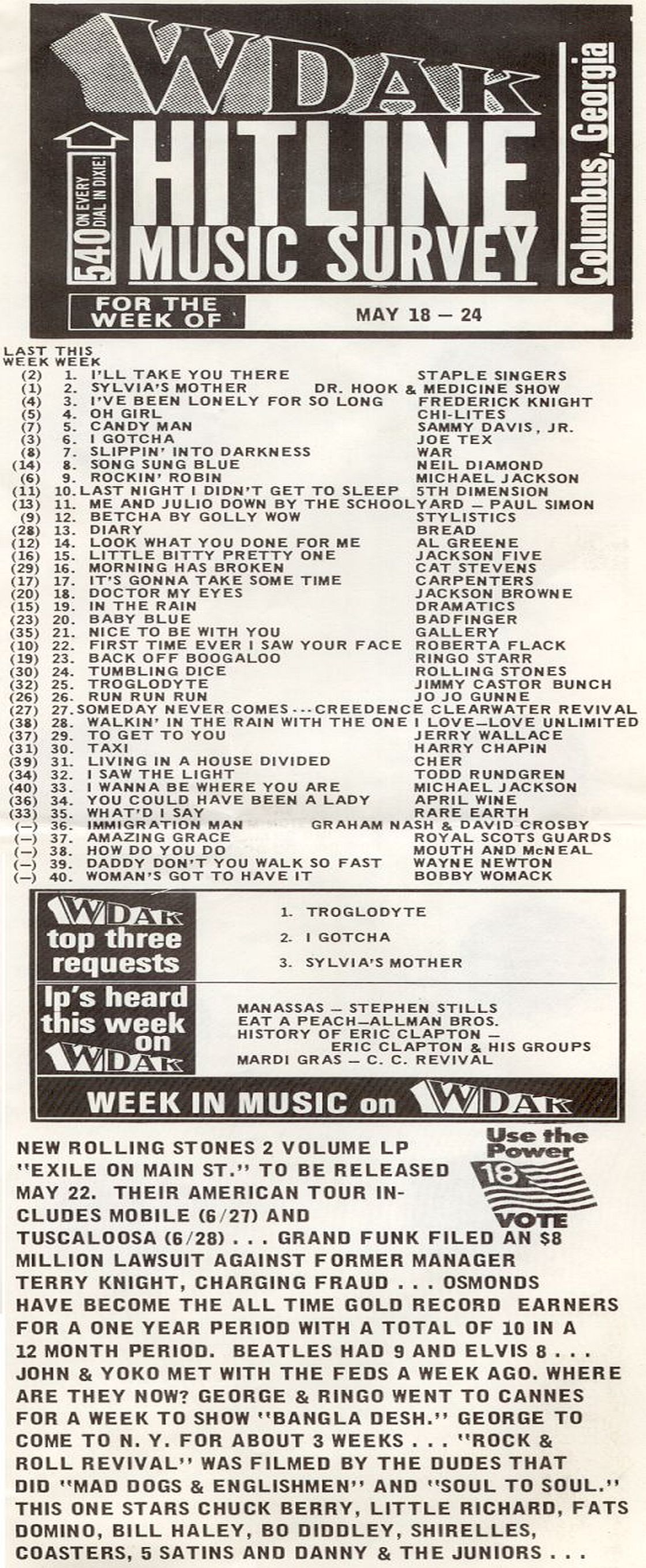 WDAK AM-540 Top 40 May 18th 1972